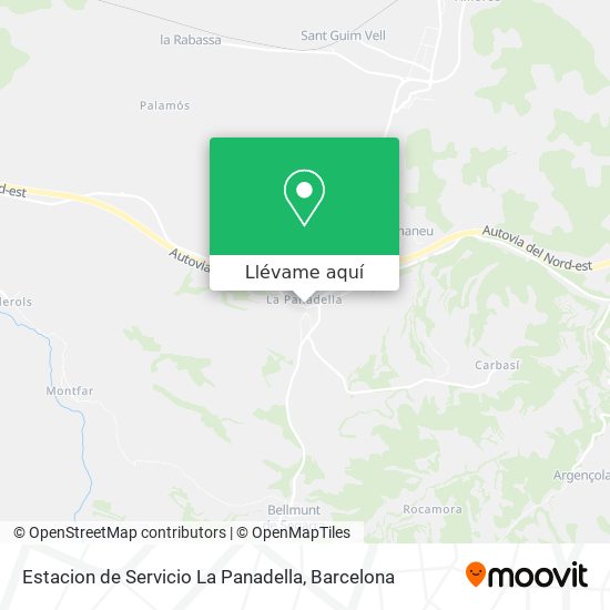 Mapa Estacion de Servicio La Panadella