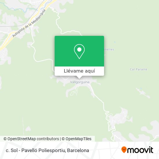 Mapa c. Sol - Pavelló Poliesportiu