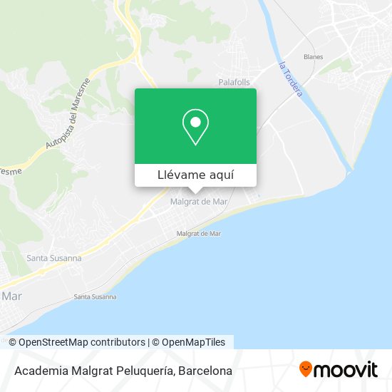 Mapa Academia Malgrat Peluquería