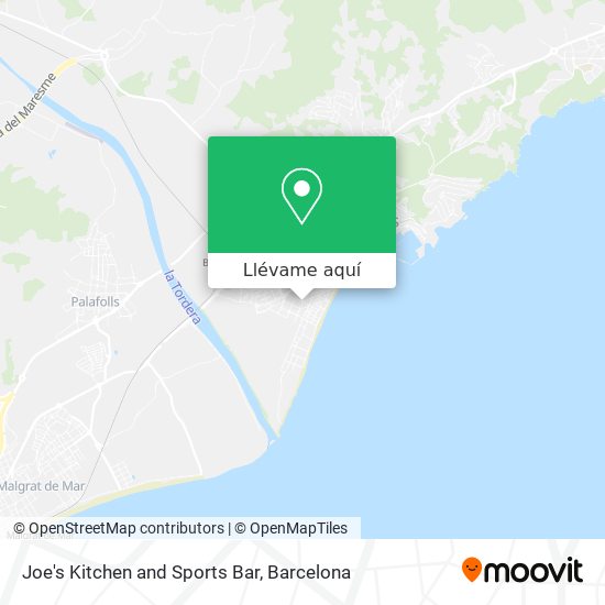 Mapa Joe's Kitchen and Sports Bar