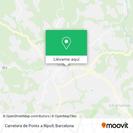 Mapa Carretera de Ponts a Ripoll