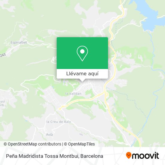 Mapa Peña Madridista Tossa Montbui