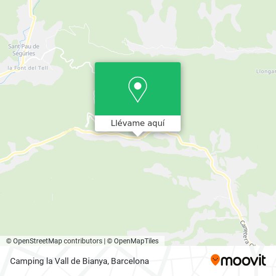 Mapa Camping la Vall de Bianya