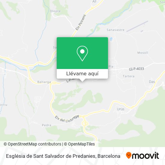 Mapa Església de Sant Salvador de Predanies