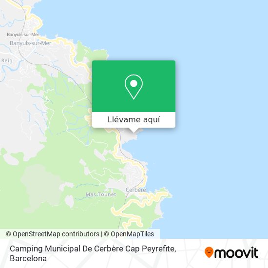Mapa Camping Municipal De Cerbère Cap Peyrefite