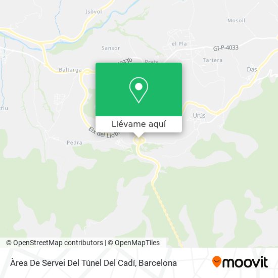 Mapa Àrea De Servei Del Túnel Del Cadí