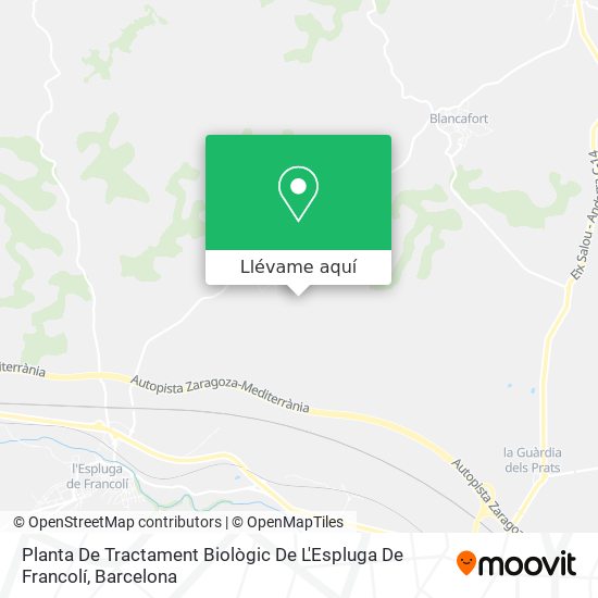 Mapa Planta De Tractament Biològic De L'Espluga De Francolí