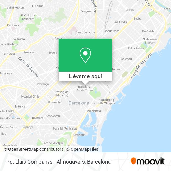 Mapa Pg. Lluís Companys - Almogàvers