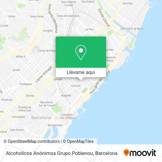 Mapa Alcoholicos Anónimos Grupo Poblenou