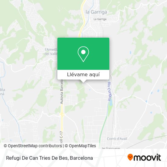 Mapa Refugi De Can Tries De Bes