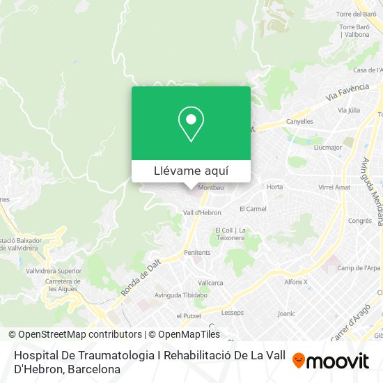 Mapa Hospital De Traumatologia I Rehabilitació De La Vall D'Hebron