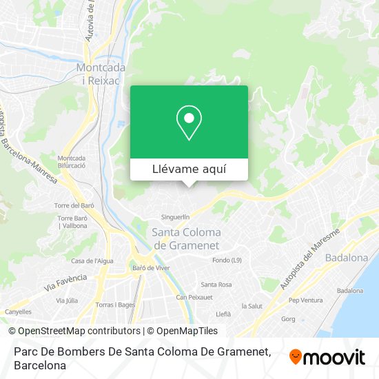 Mapa Parc De Bombers De Santa Coloma De Gramenet