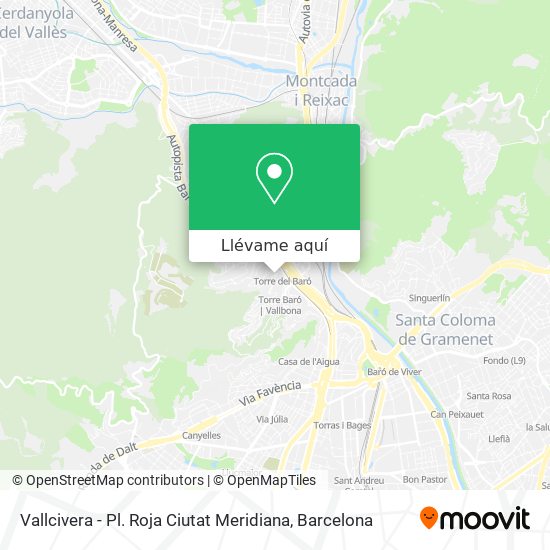 Mapa Vallcivera - Pl. Roja Ciutat Meridiana