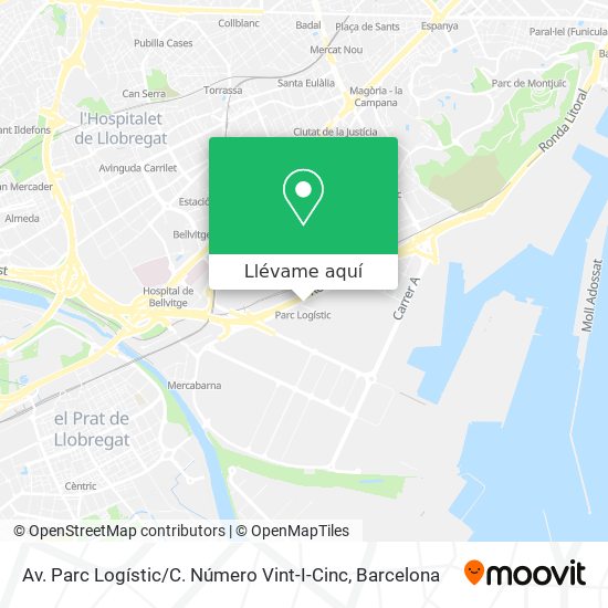 Mapa Av. Parc Logístic / C. Número Vint-I-Cinc