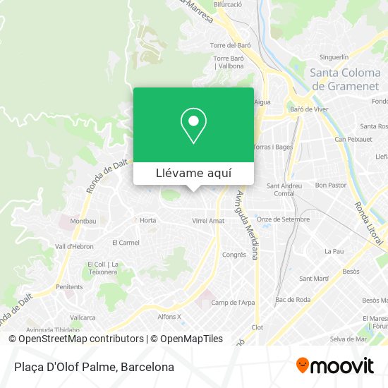 Mapa Plaça D'Olof Palme