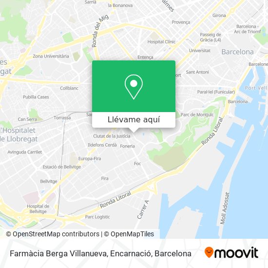 Mapa Farmàcia Berga Villanueva, Encarnació
