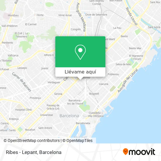 Mapa Ribes - Lepant