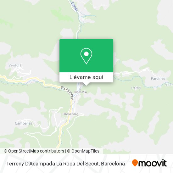 Mapa Terreny D'Acampada La Roca Del Secut