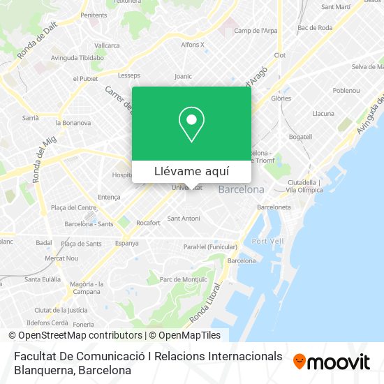 Mapa Facultat De Comunicació I Relacions Internacionals Blanquerna