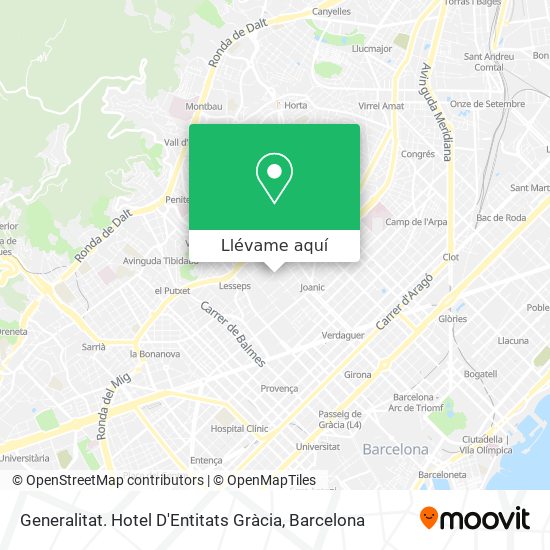 Mapa Generalitat. Hotel D'Entitats Gràcia