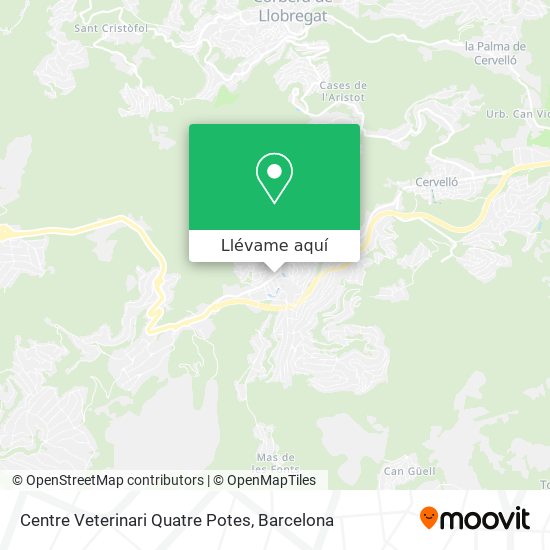 Mapa Centre Veterinari Quatre Potes