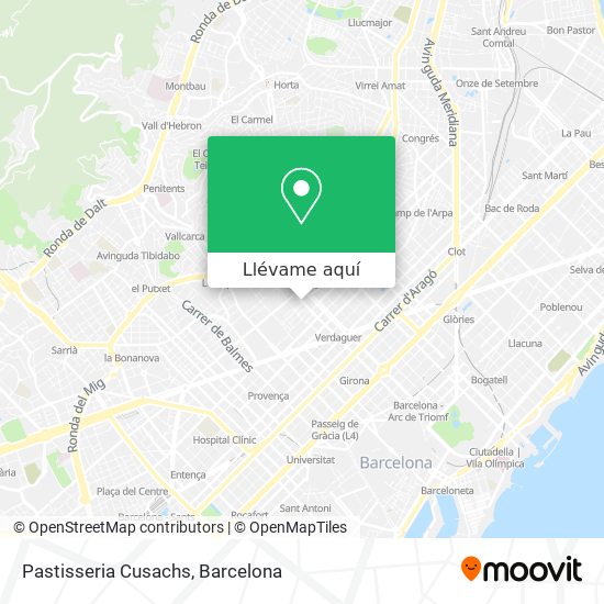Mapa Pastisseria Cusachs