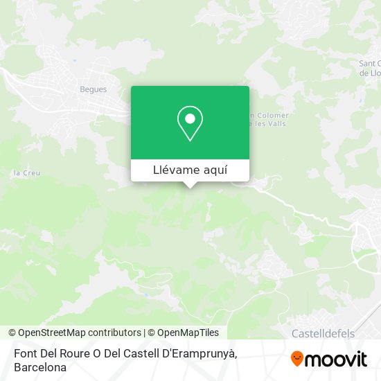 Mapa Font Del Roure O Del Castell D'Eramprunyà