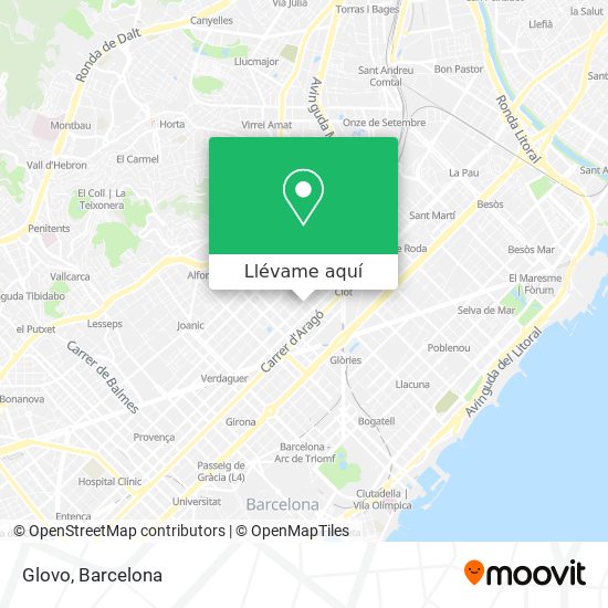 Mapa Glovo