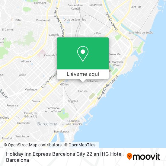 Mapa Holiday Inn Express Barcelona City 22 an IHG Hotel