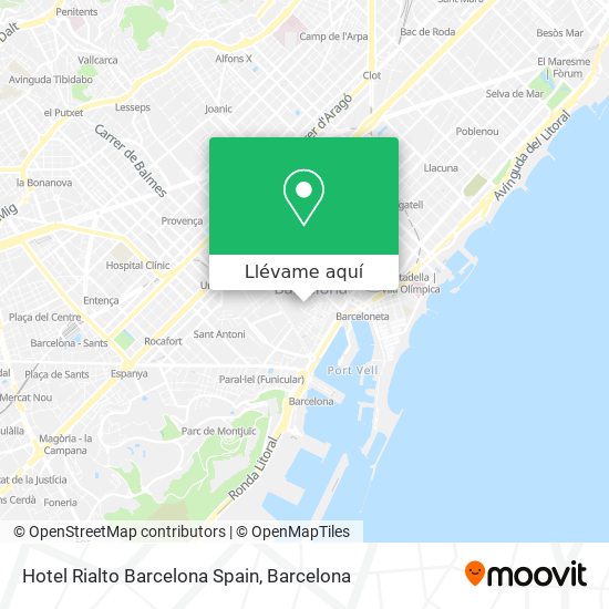 Mapa Hotel Rialto Barcelona Spain