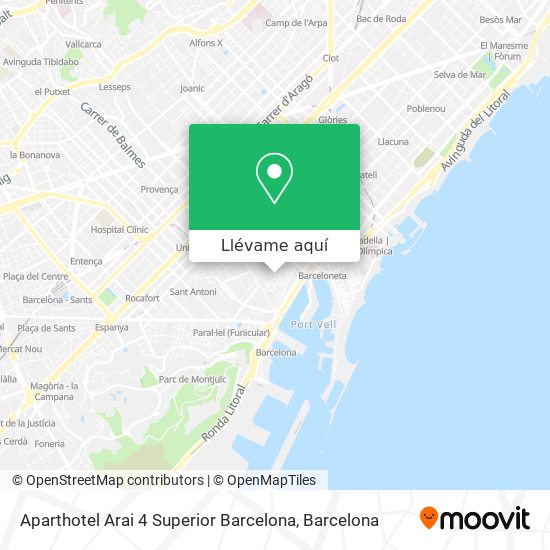 Mapa Aparthotel Arai 4 Superior Barcelona