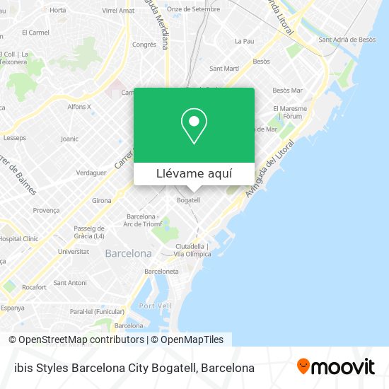 Mapa ibis Styles Barcelona City Bogatell