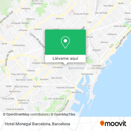 Mapa Hotel Monegal Barcelona
