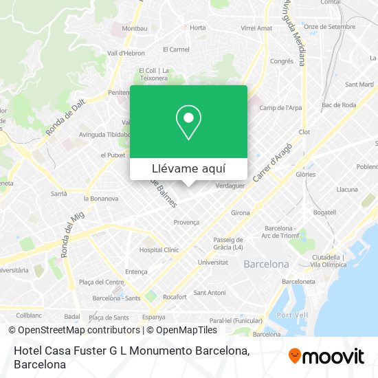Mapa Hotel Casa Fuster G L Monumento Barcelona