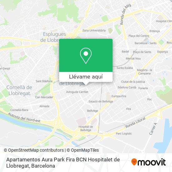 Mapa Apartamentos Aura Park Fira BCN Hospitalet de Llobregat