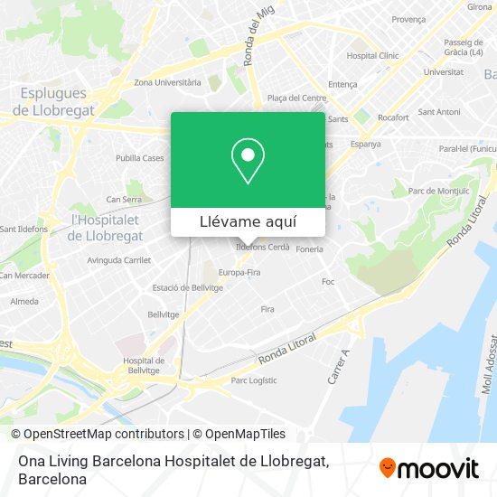 Mapa Ona Living Barcelona Hospitalet de Llobregat