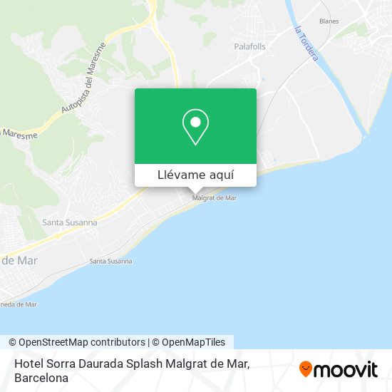 Mapa Hotel Sorra Daurada Splash Malgrat de Mar