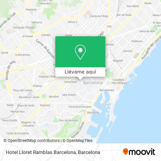 Mapa Hotel Lloret Ramblas Barcelona