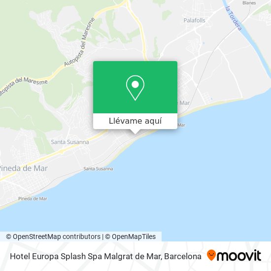 Mapa Hotel Europa Splash Spa Malgrat de Mar