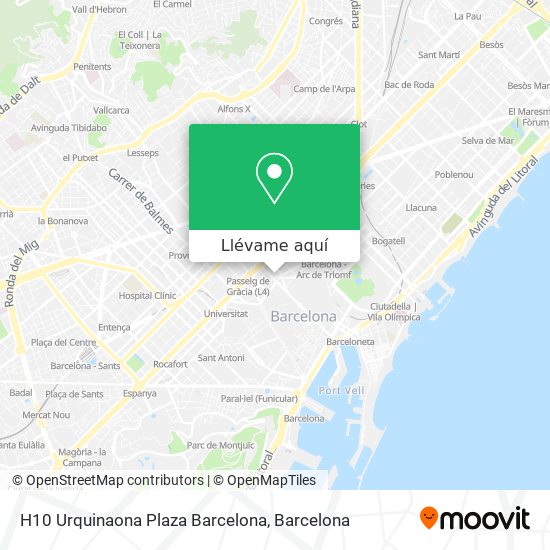 Mapa H10 Urquinaona Plaza Barcelona