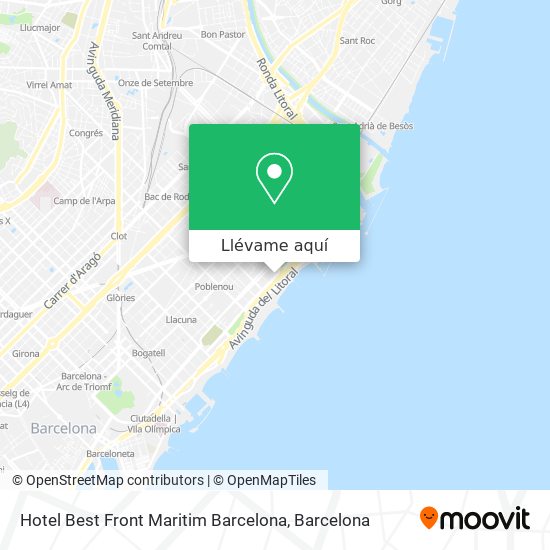 Mapa Hotel Best Front Maritim Barcelona