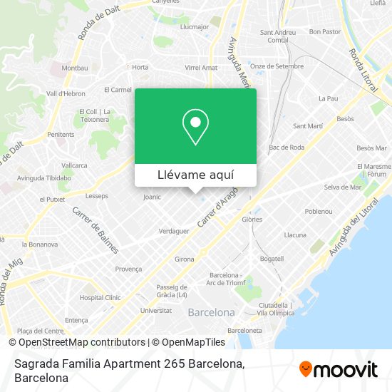 Mapa Sagrada Familia Apartment 265 Barcelona