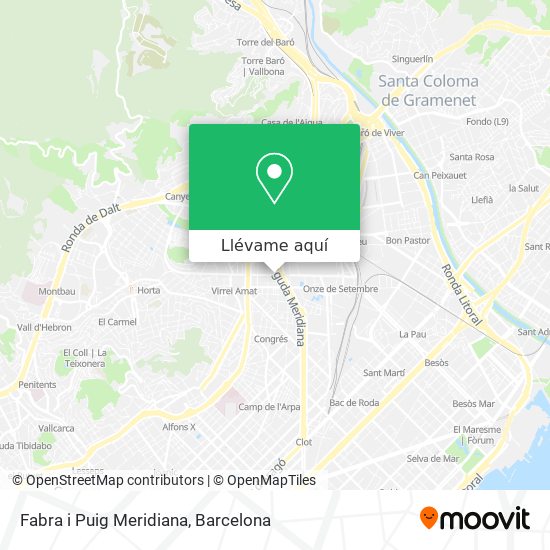 Mapa Fabra i Puig Meridiana