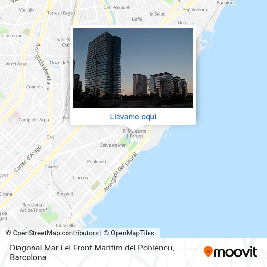 Mapa Diagonal Mar i el Front Marítim del Poblenou