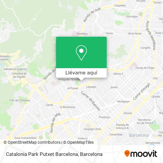 Mapa Catalonia Park Putxet Barcelona