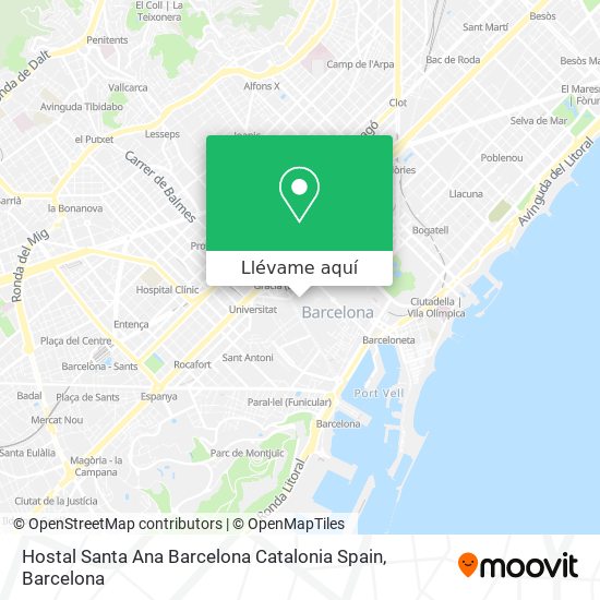 Mapa Hostal Santa Ana Barcelona Catalonia Spain