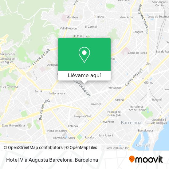 Mapa Hotel Via Augusta Barcelona