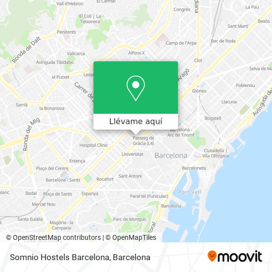 Mapa Somnio Hostels Barcelona