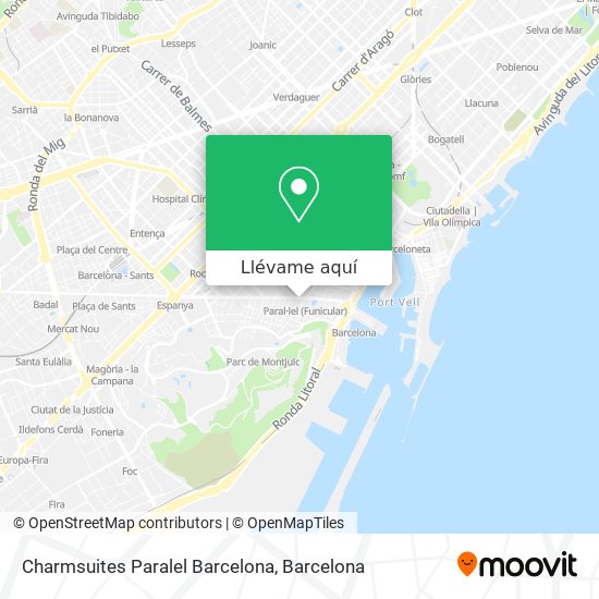 Mapa Charmsuites Paralel Barcelona