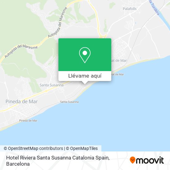 Mapa Hotel Riviera Santa Susanna Catalonia Spain